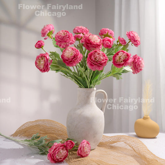 Dark hot pink ranunculus arrangement