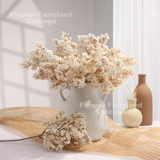 Ivory faux mini berries stem