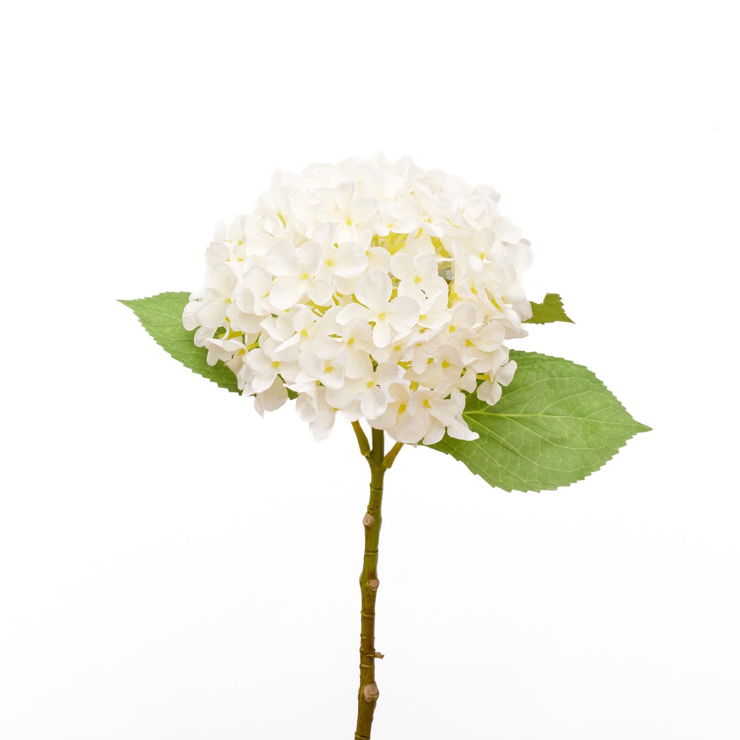 Faux hydrangea stem in white - single stem