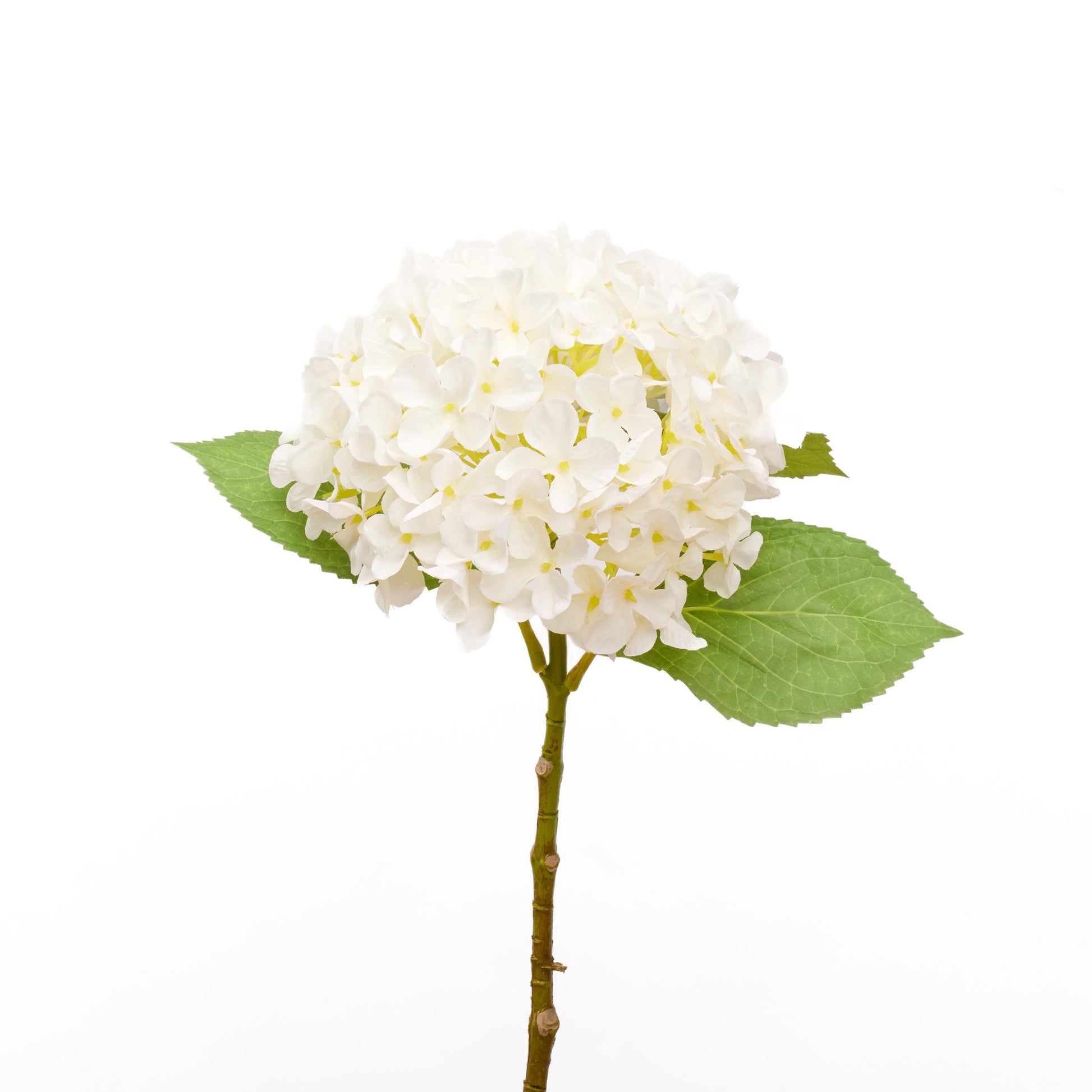 Faux hydrangea stem in white - single stem