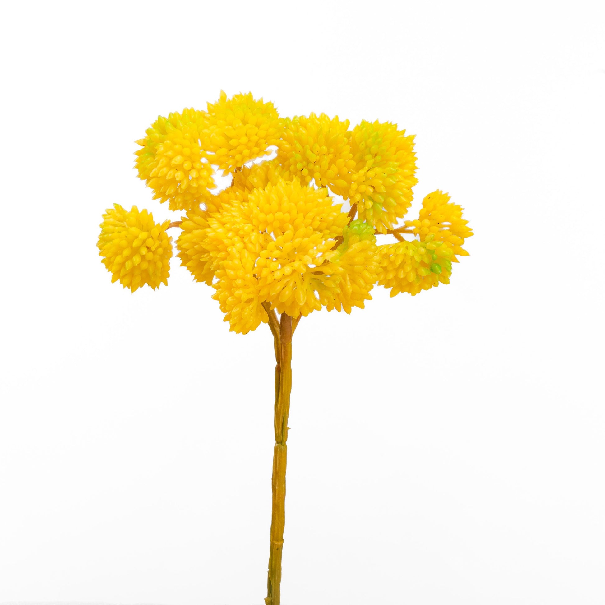 Real touch sedum cluster stem in yellow - single stem