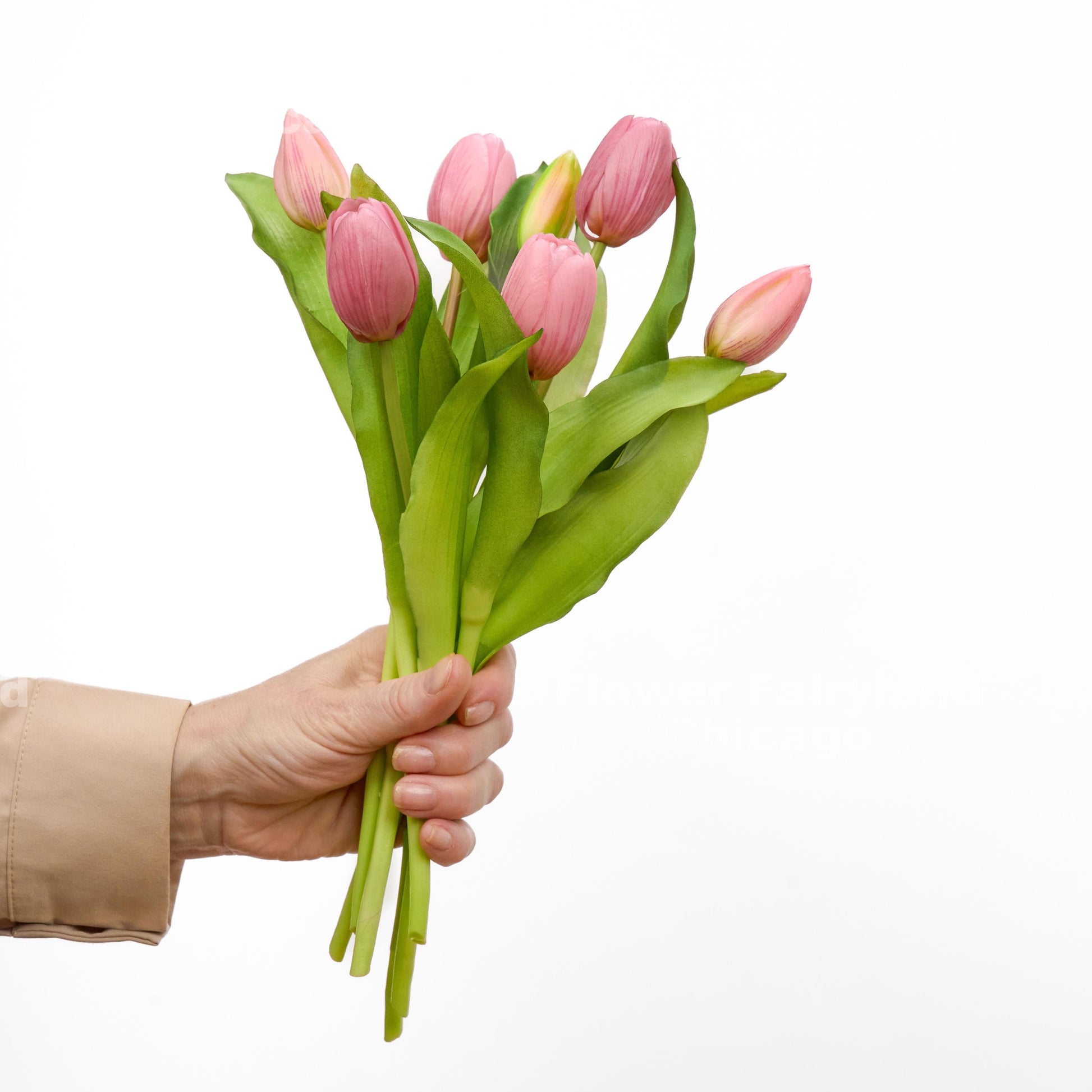 Mauve pink faux tulip detail