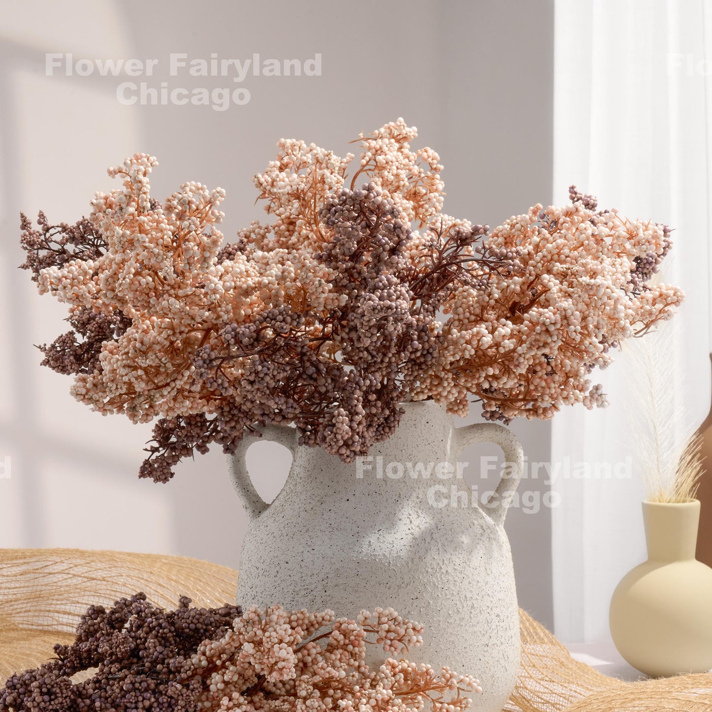 Pale pink mini berries styling