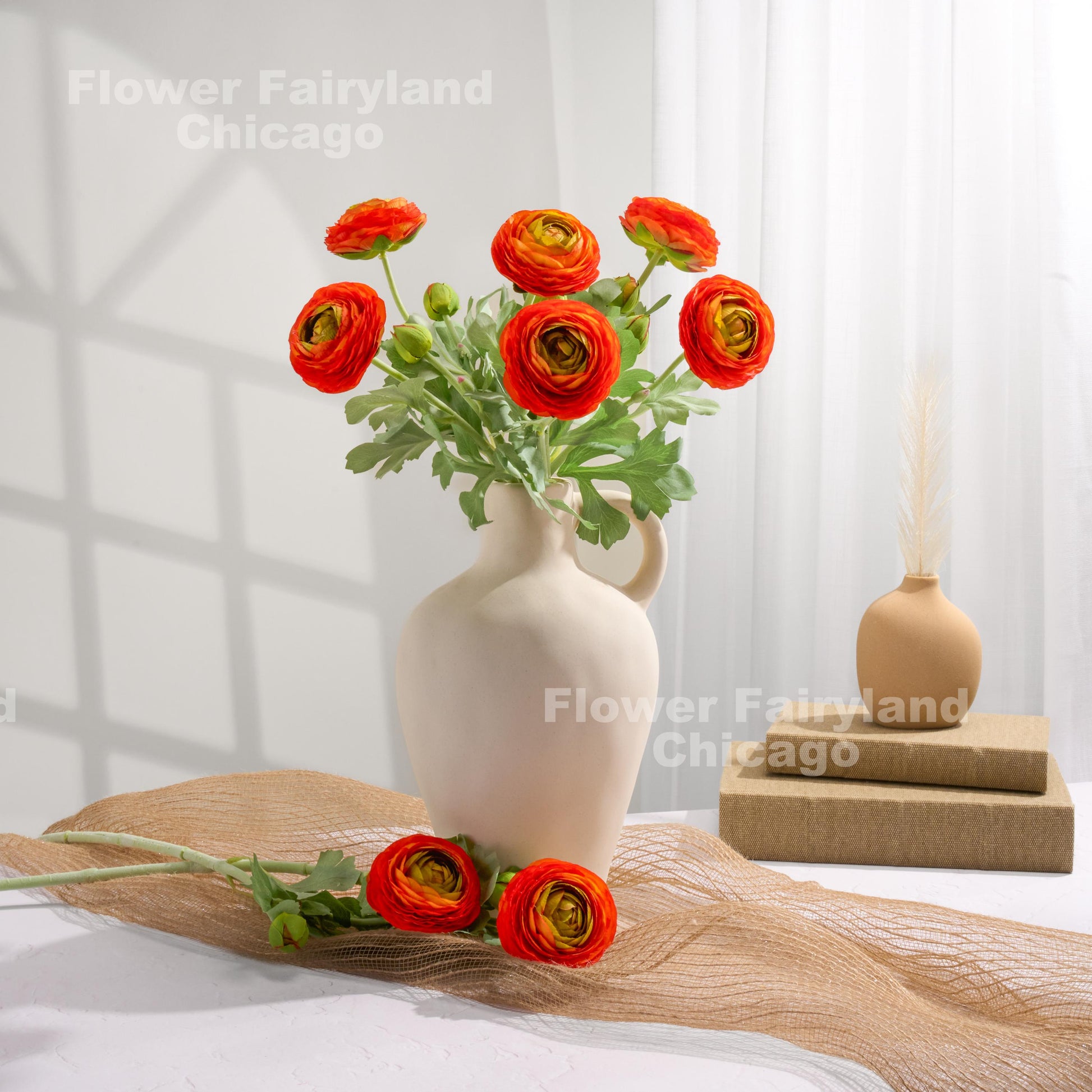 Orange ranunculus arrangement