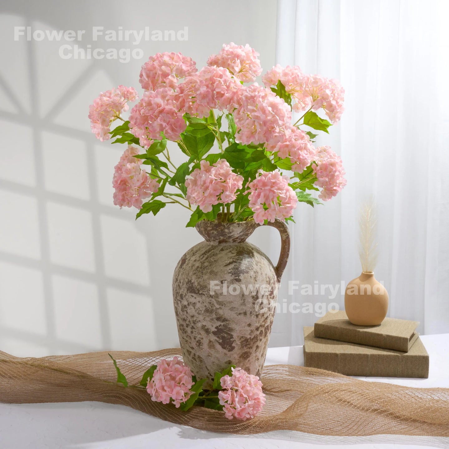 2 Heads Real Touch Snowball Stem - Light Pink