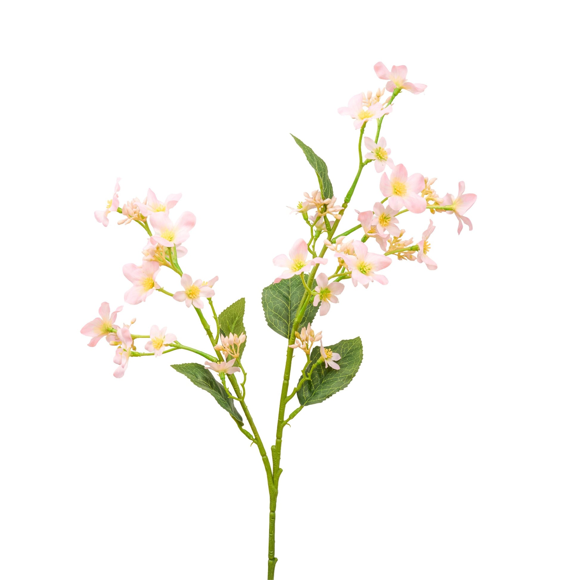 Faux Vernicia fordii flower stem in light pink - single stem