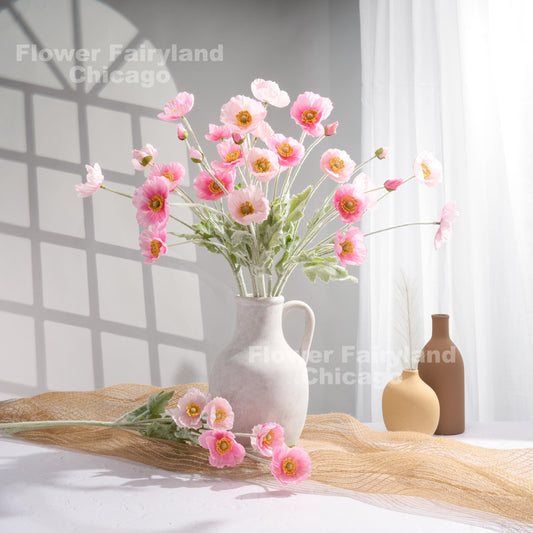 Pretty pink poppy arrangement