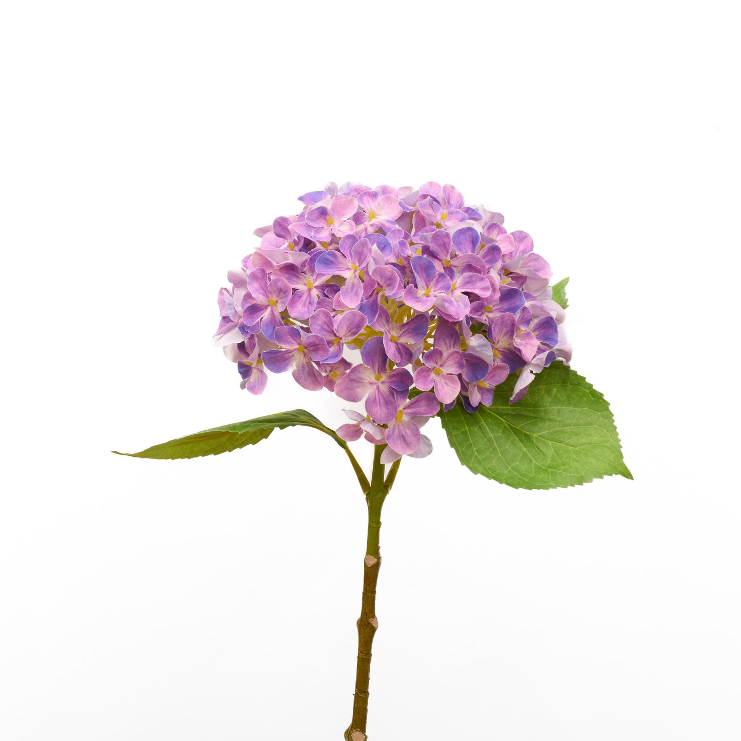 Faux hydrangea stem in purple - single stem