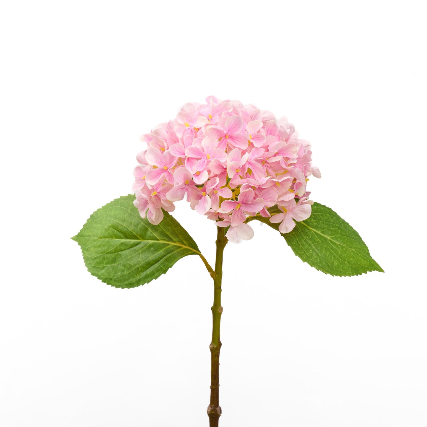 Faux hydrangea stem in pink - single stem
