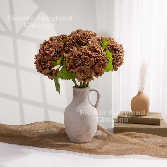 Brown real touch hydrangea stem