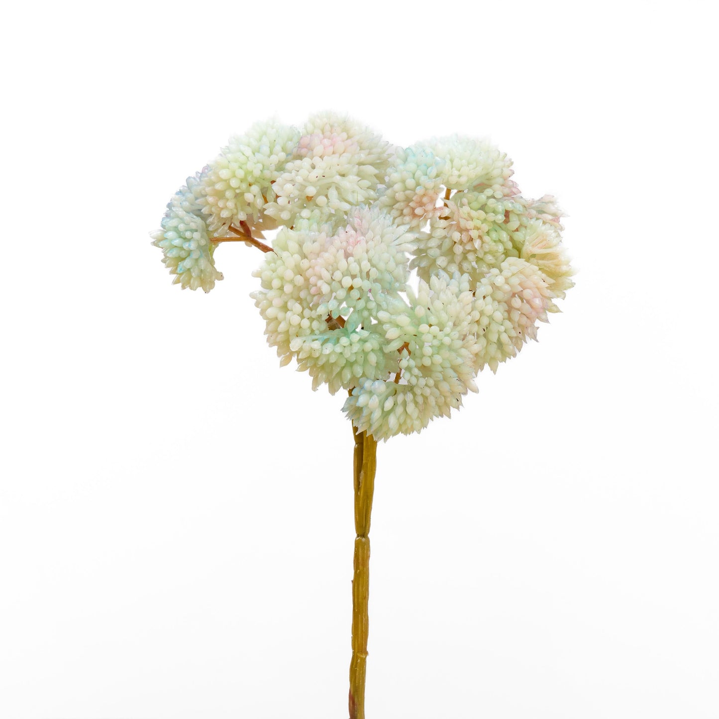 Real touch sedum cluster stem in light blue - single stem