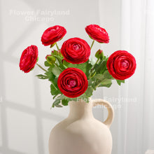 Load image into Gallery viewer, Faux Ranunculus Stem – Flower – Red
