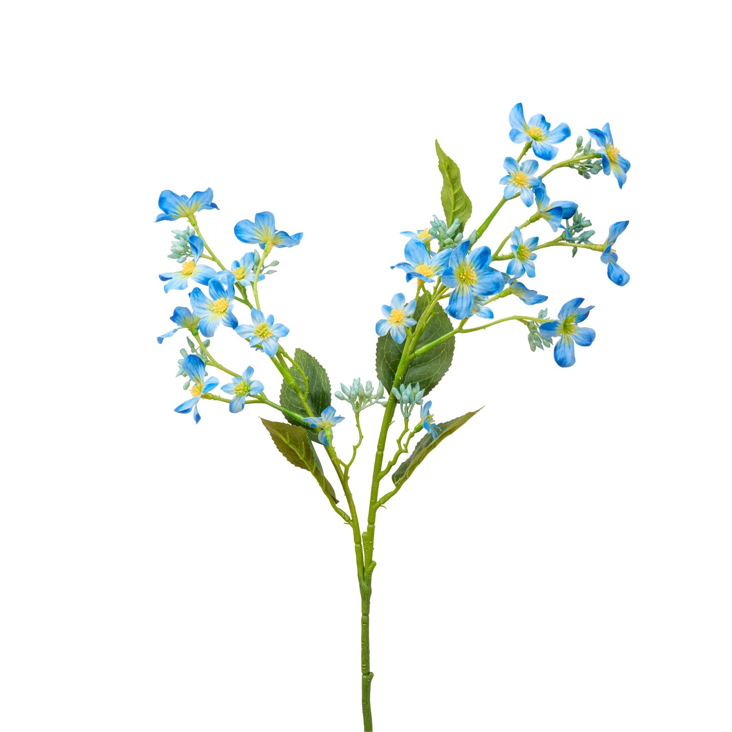 Faux Vernicia fordii flower stem in blue - single stem