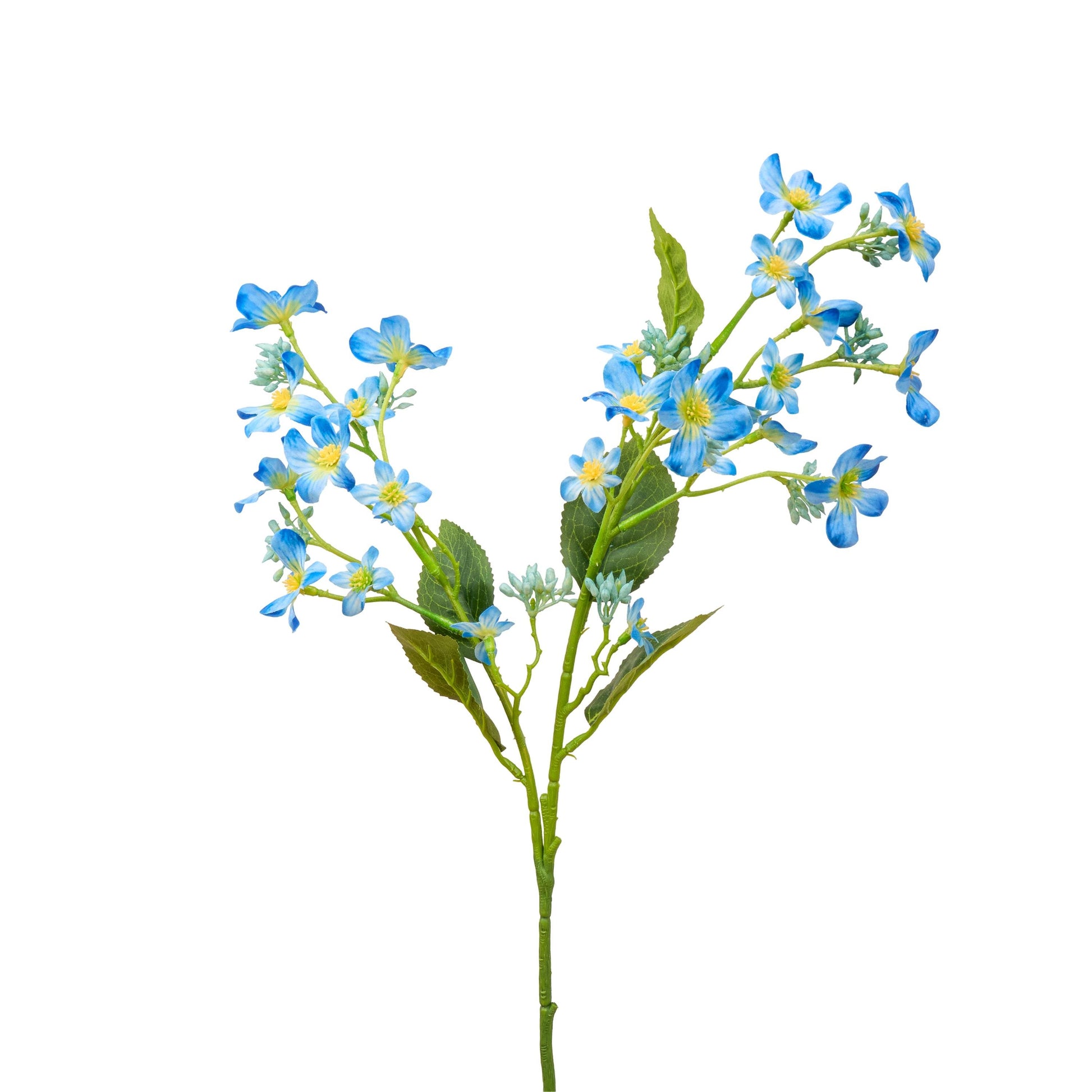 Faux Vernicia fordii flower stem in blue - single stem