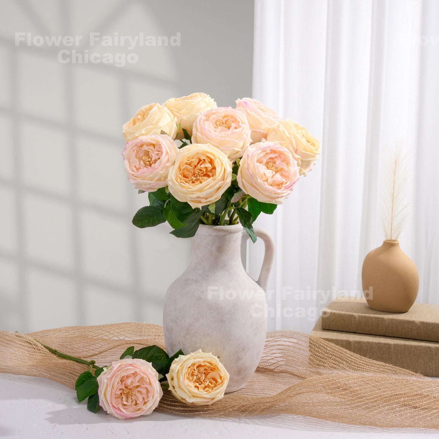 Light peach rose arrangement
