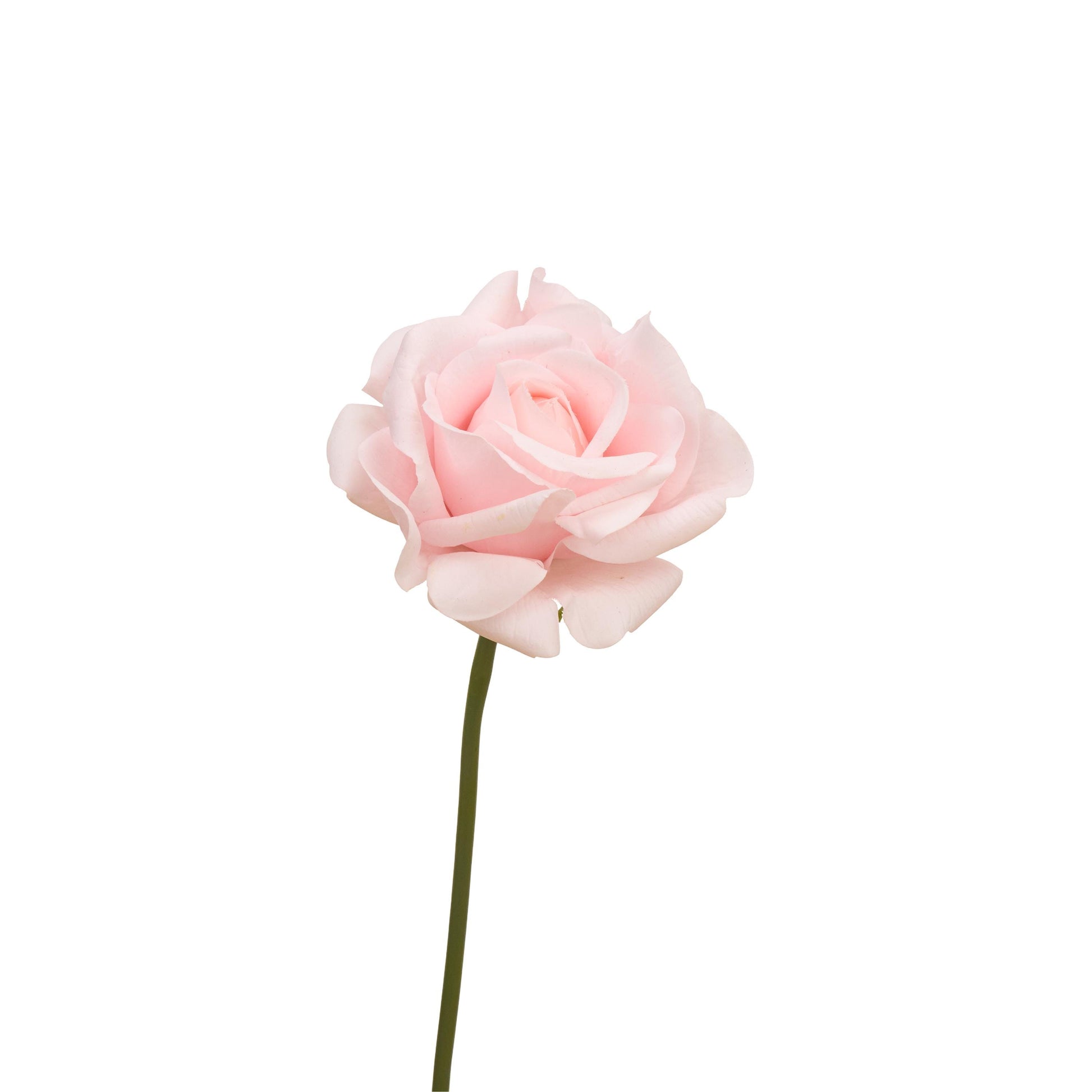 Single light pink real touch rose stem