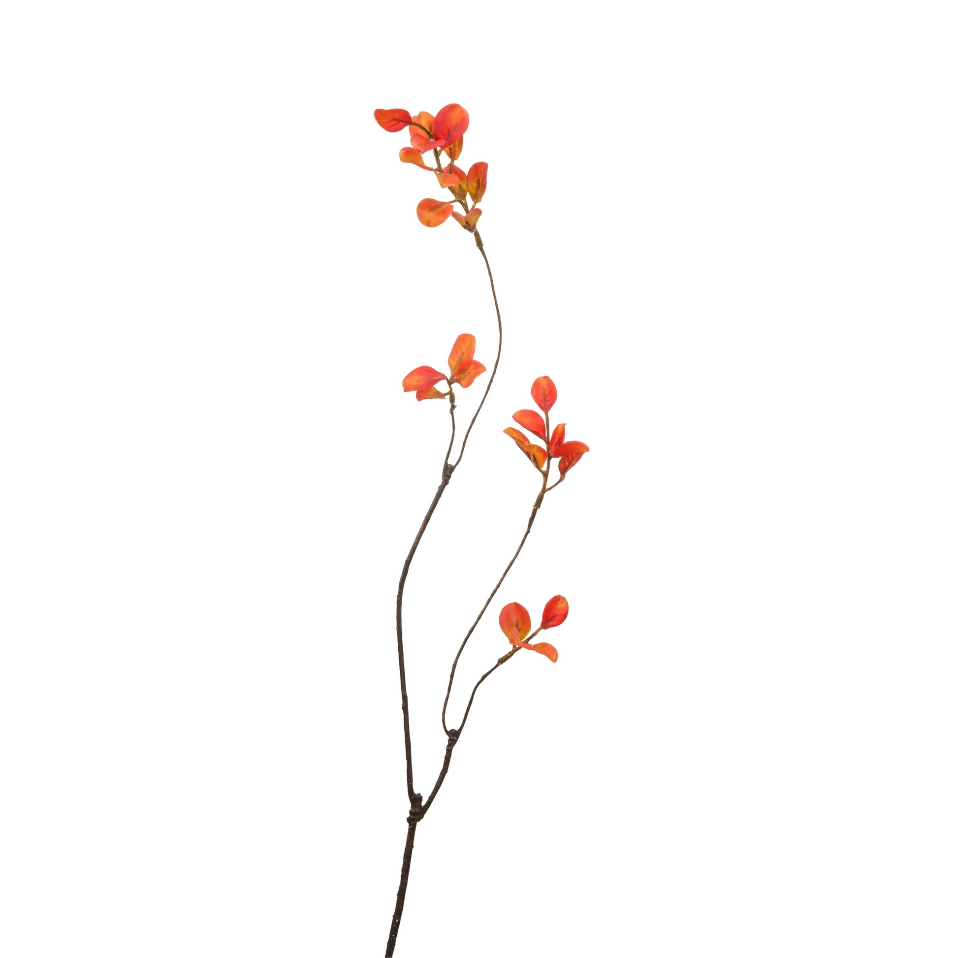 22 inch minimalist leaf stem in orange - single stem