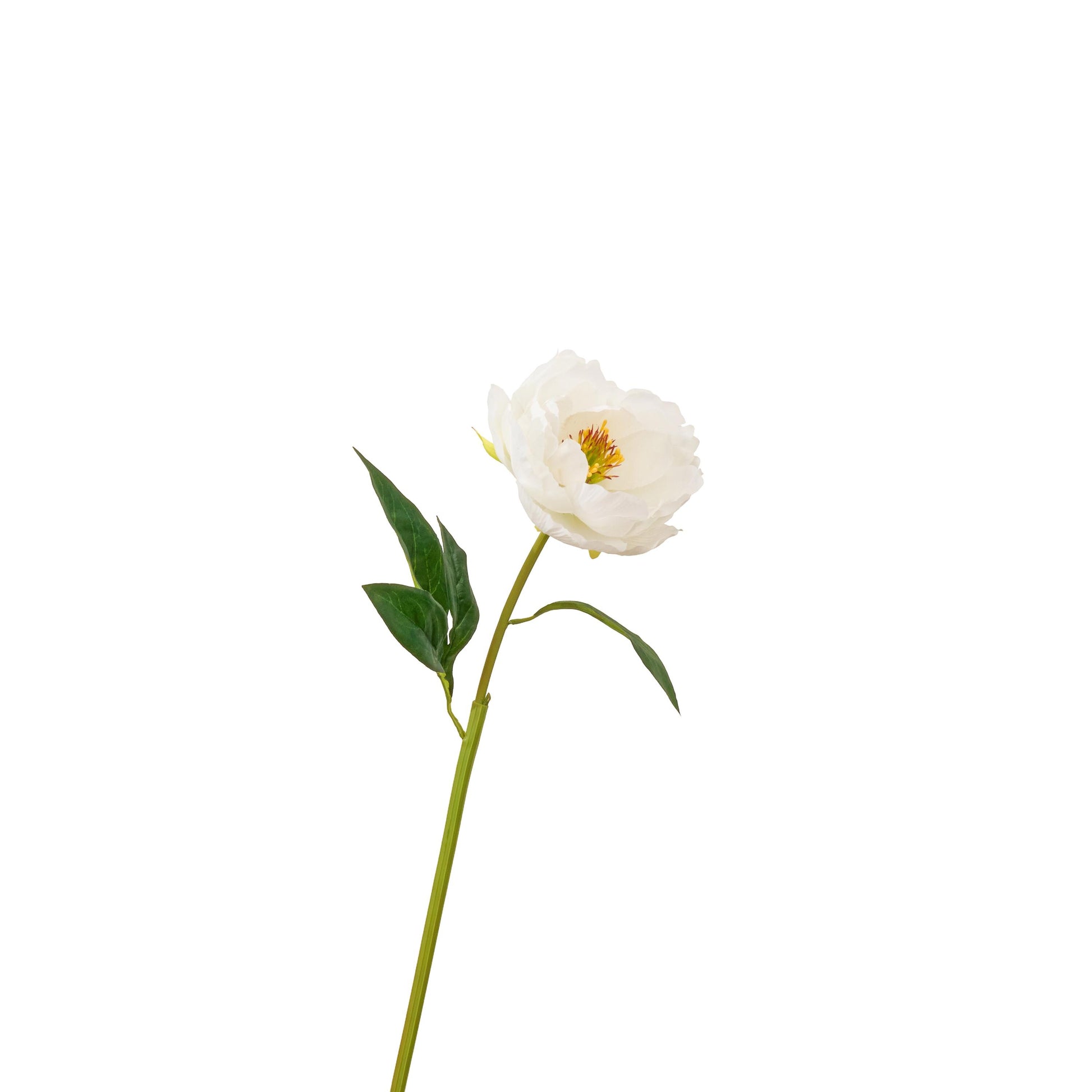 Faux peony in white - single stem