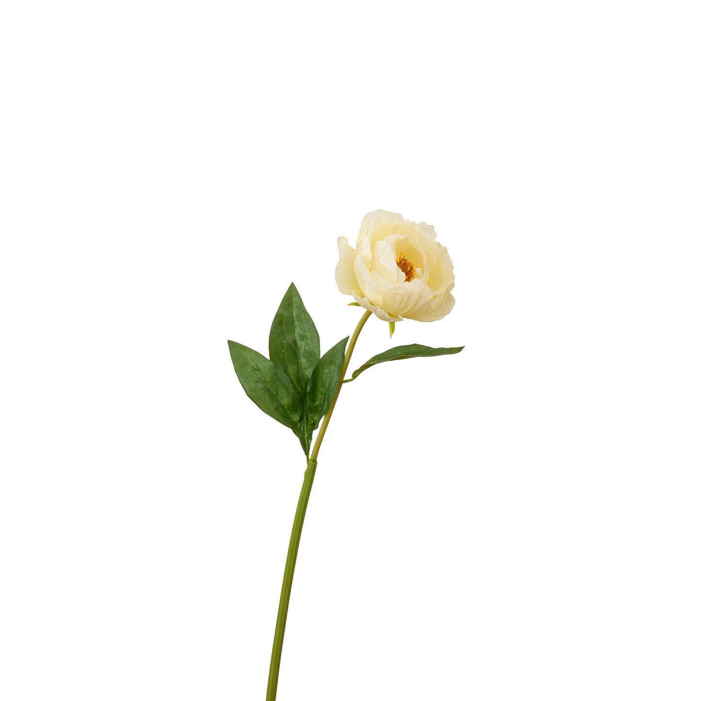 Faux peony in yellow - single stem
