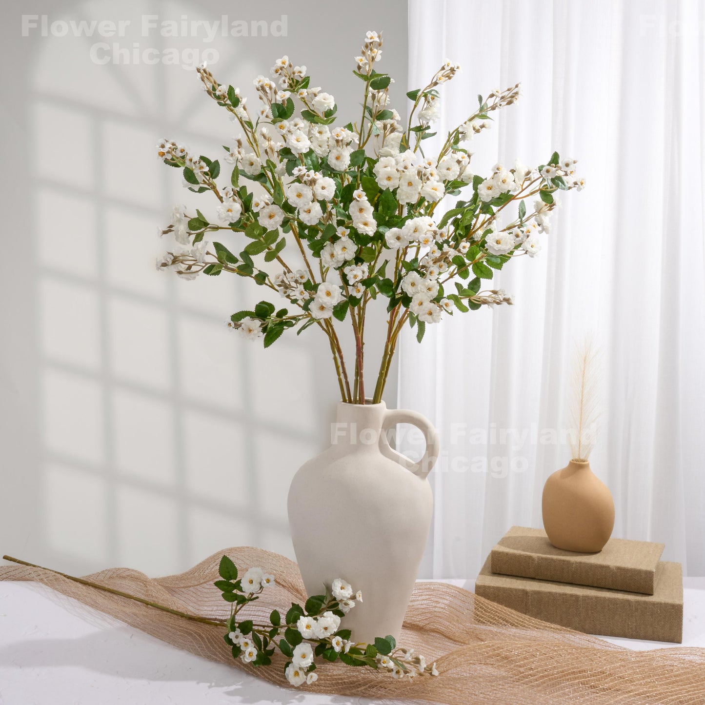 White miniature roses arrangement