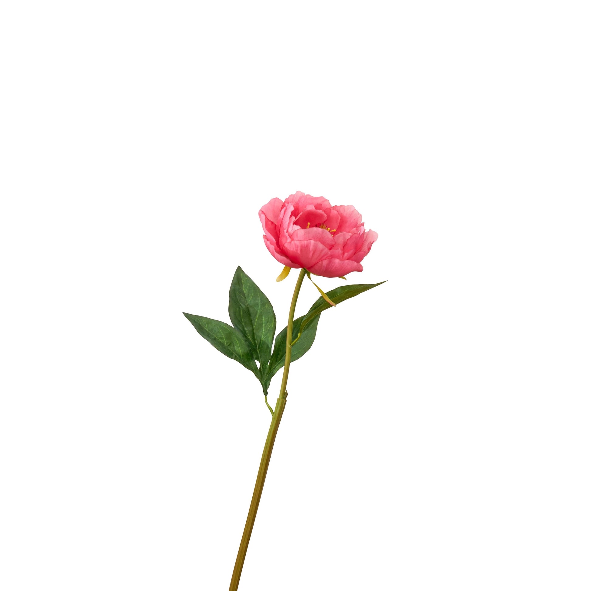 Faux peony in bright pink - single stem