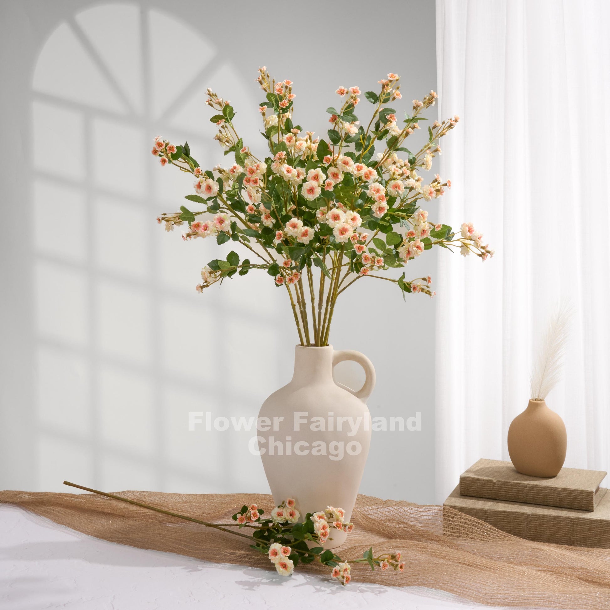 Peach miniature roses arrangement