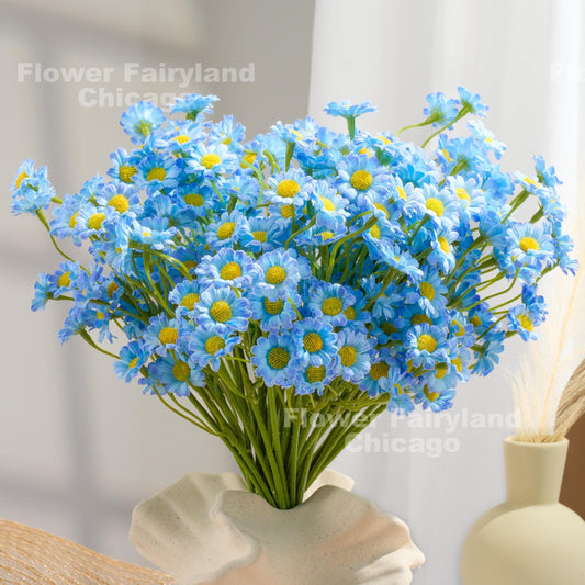 Blue faux chamomile bundle