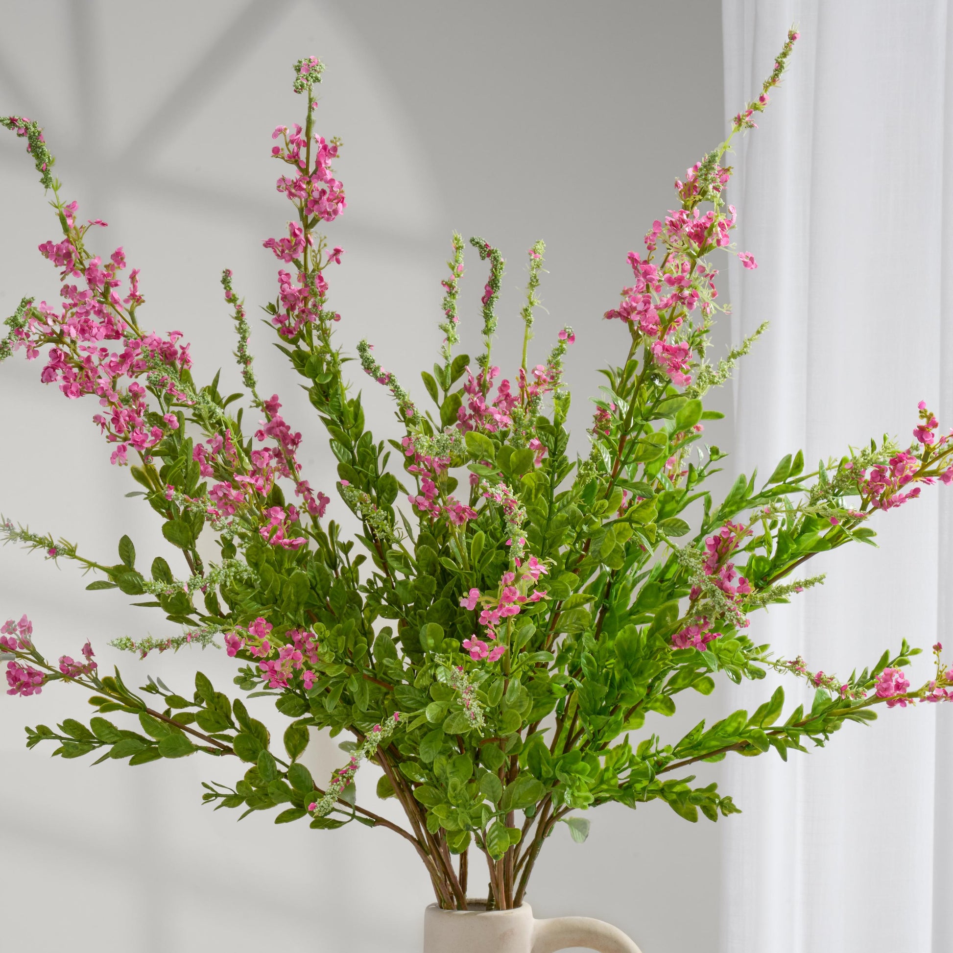 Deep pink faux sage plant branch