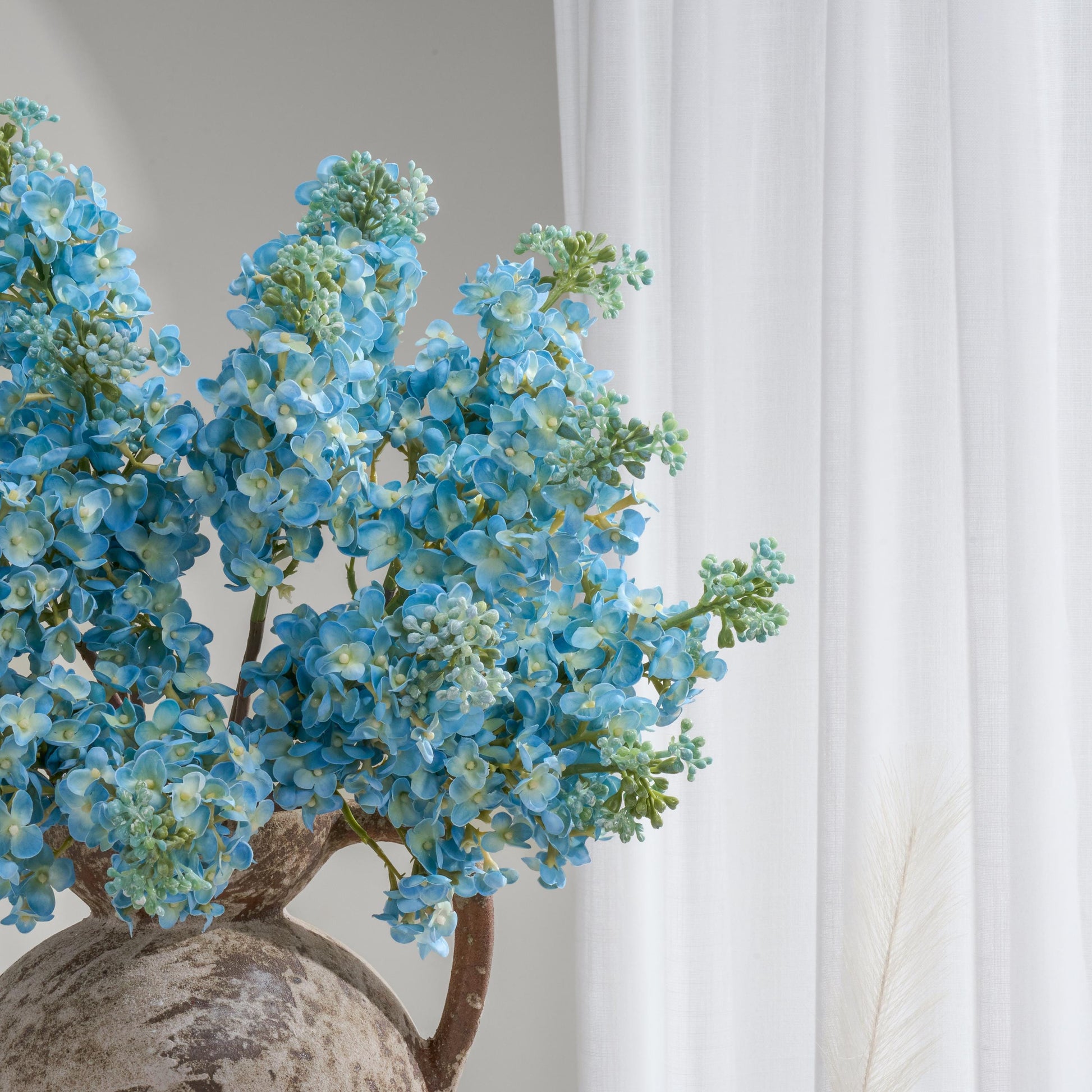 Aqua blue real touch lilac branch
