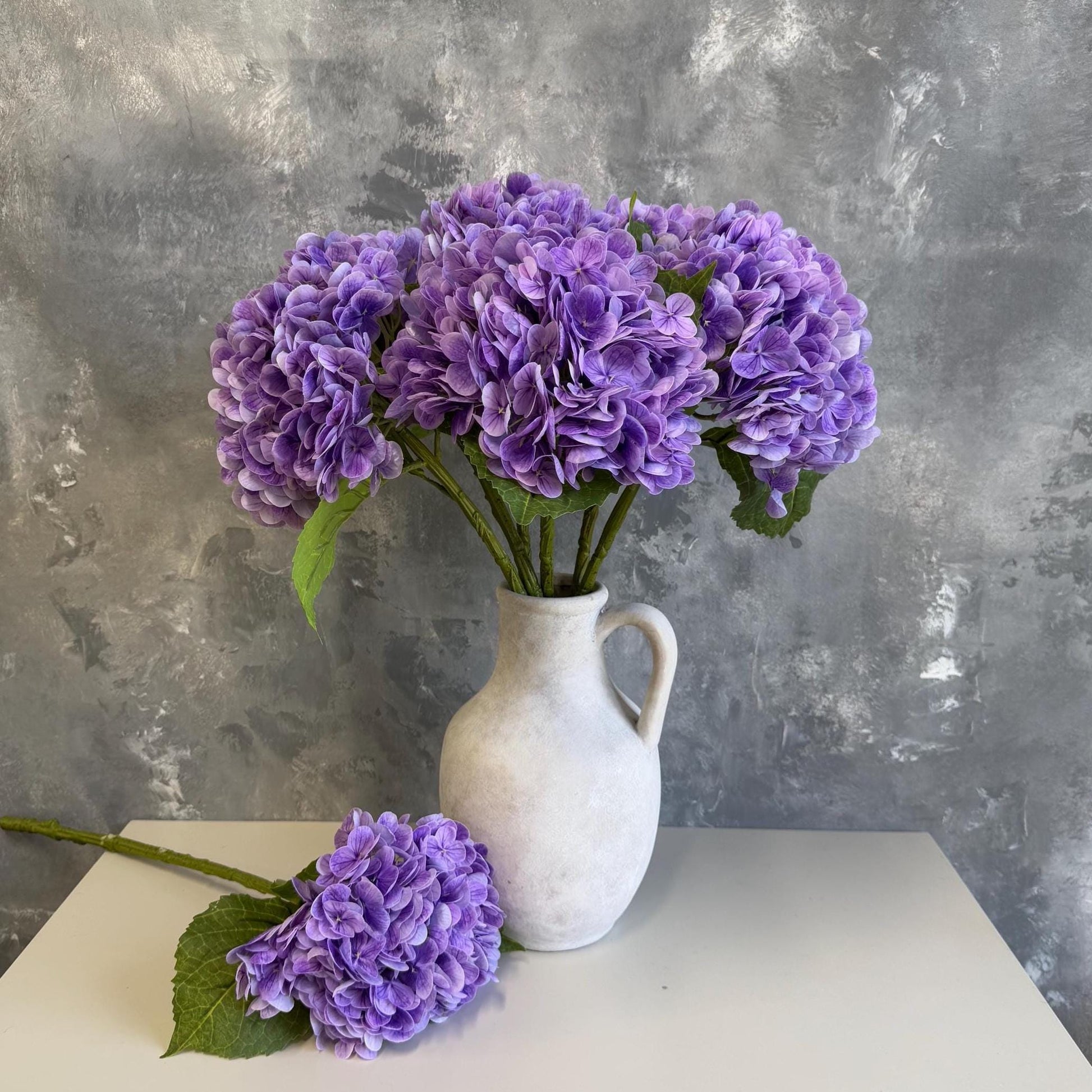 Electric purple hydrangea bloom detail
