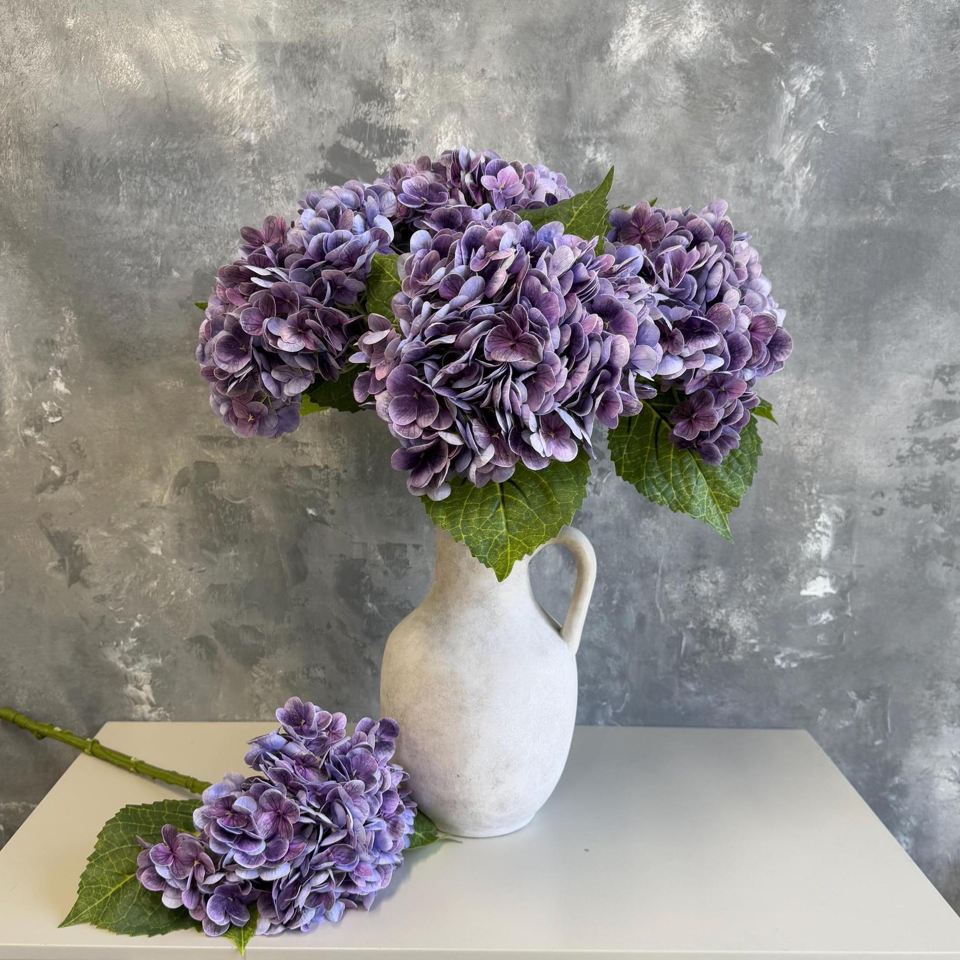Gradient grape purple hydrangea styling