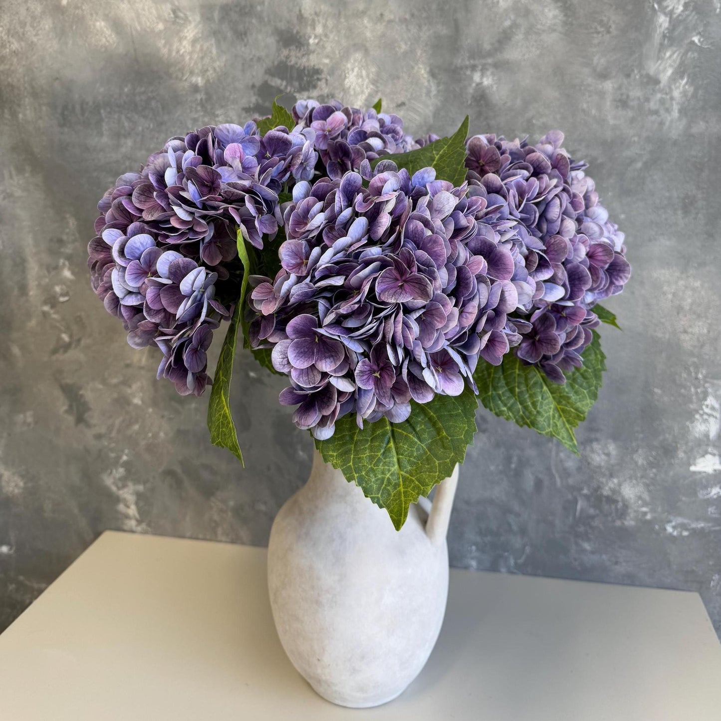 Gradient grape purple hydrangea bloom detail
