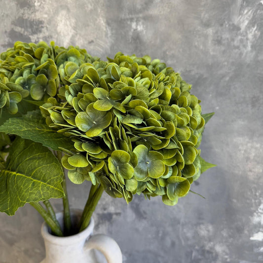 Artichoke green real touch hydrangea stem