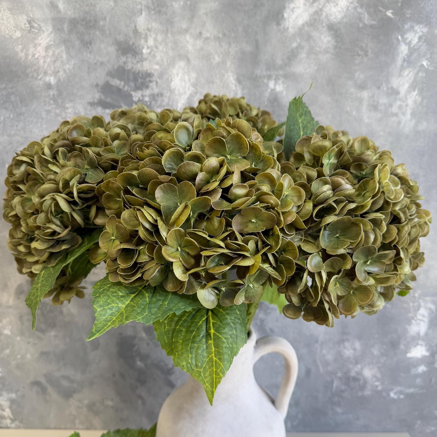 Brownish green real touch hydrangea stem