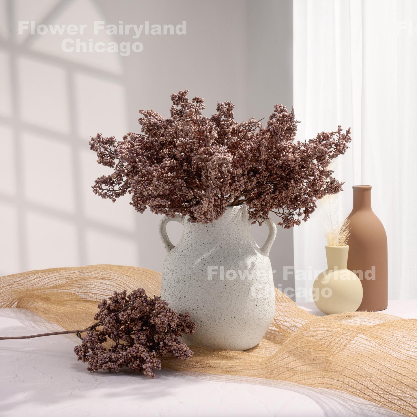 Purplish brown mini berries detail
