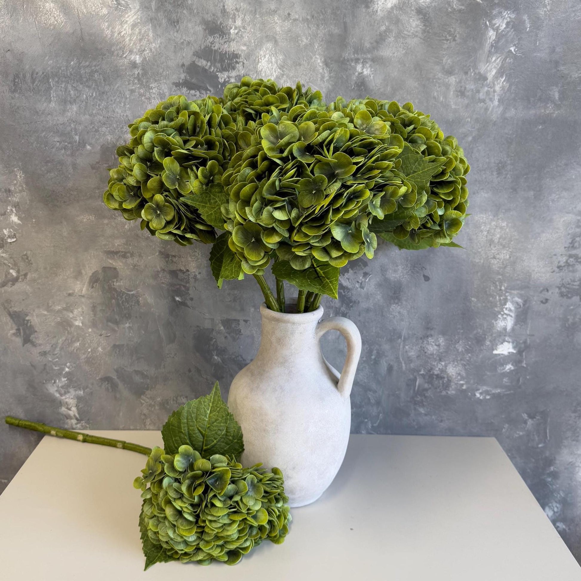 Artichoke green hydrangea bloom detail