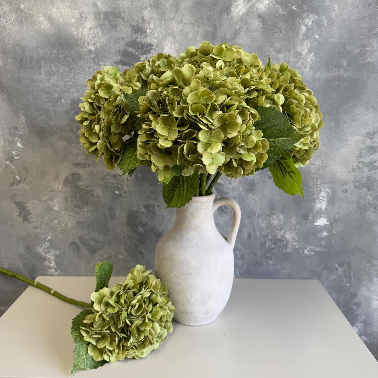 Antique matcha green hydrangea in arrangement
