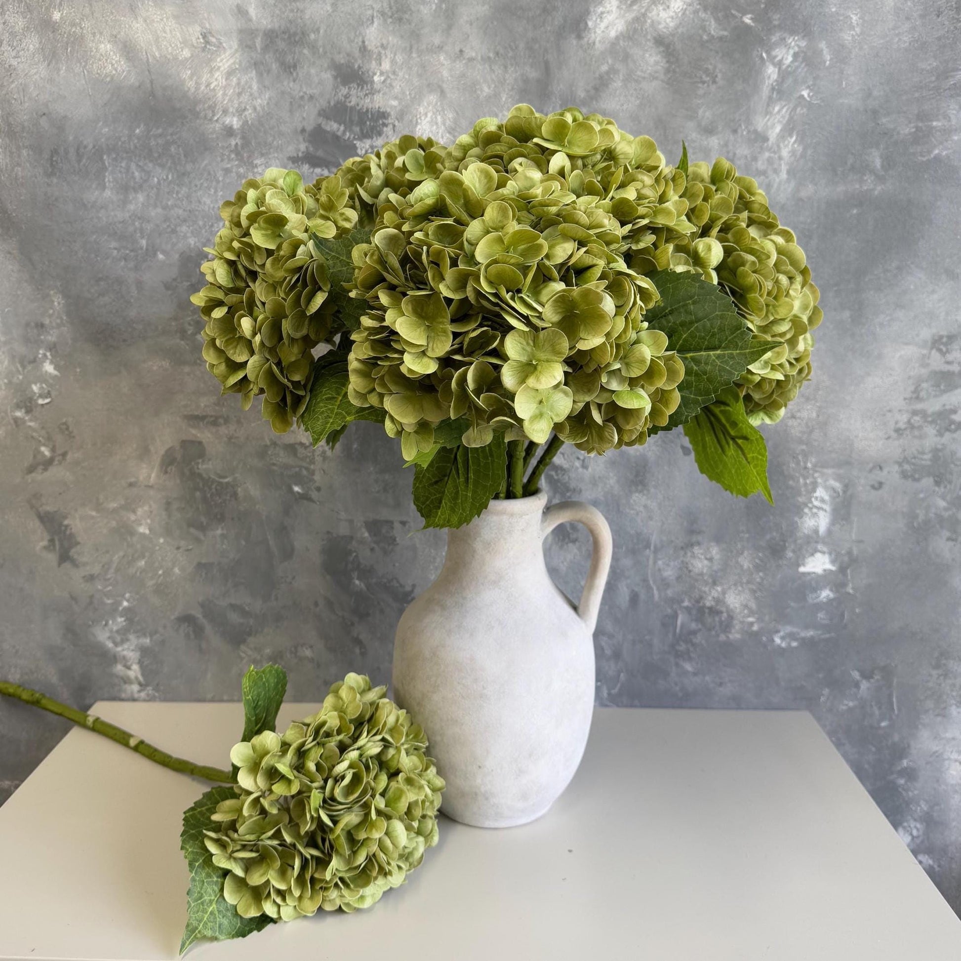 Antique matcha green hydrangea in arrangement