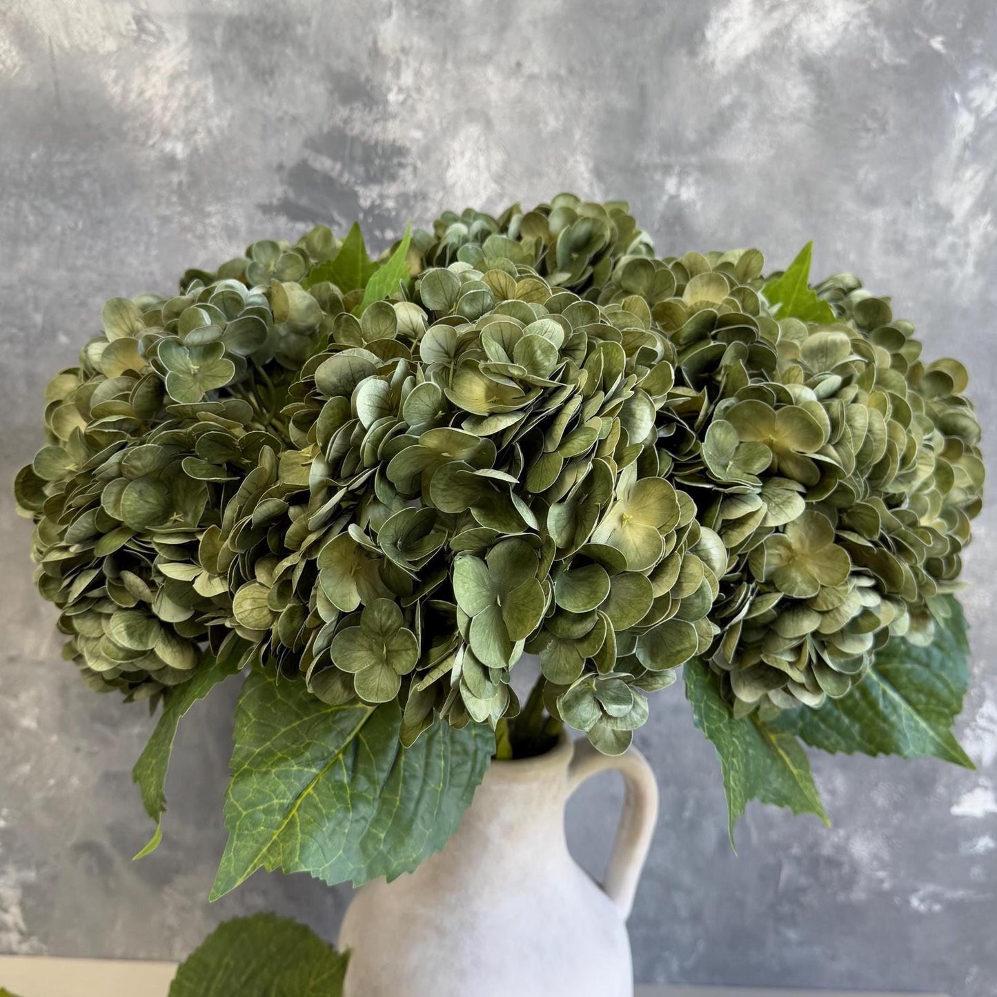 Antique green real touch hydrangea stem