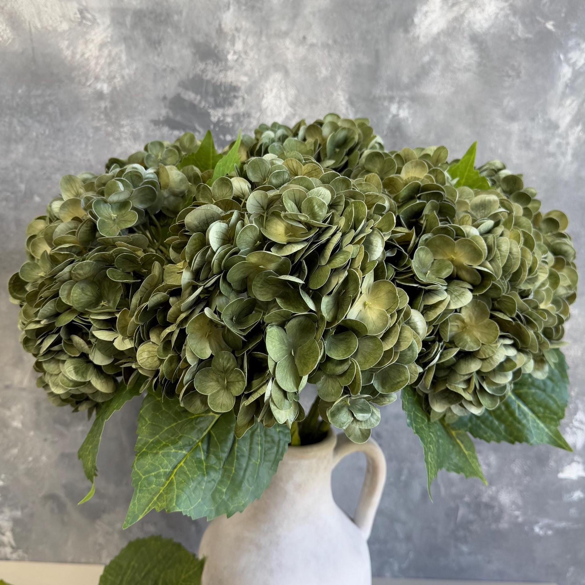 Antique green real touch hydrangea stem
