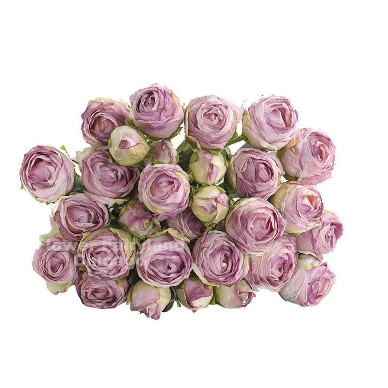 Light purple dried look rose bouquet long stem