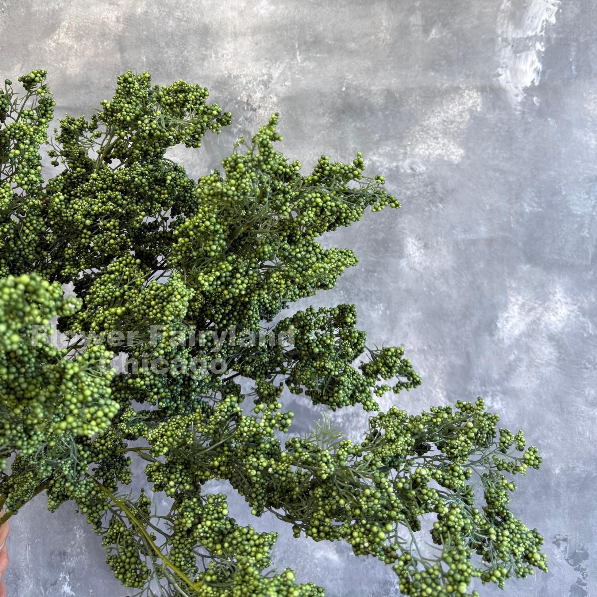 Green mini berries branch in arrangement