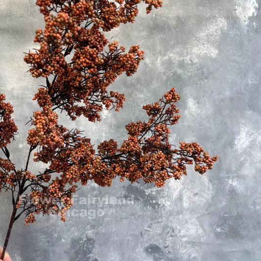 31" Faux Mini Berries Long Branch - Orange