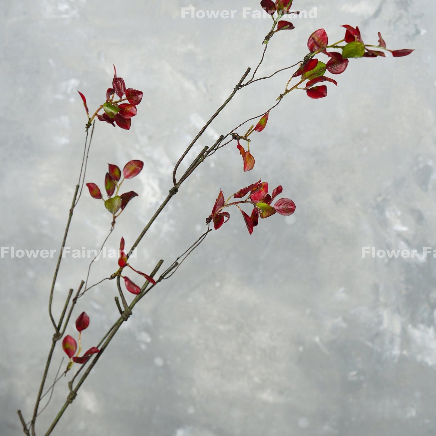 39 inch decorative leaf branch burgundy square cover