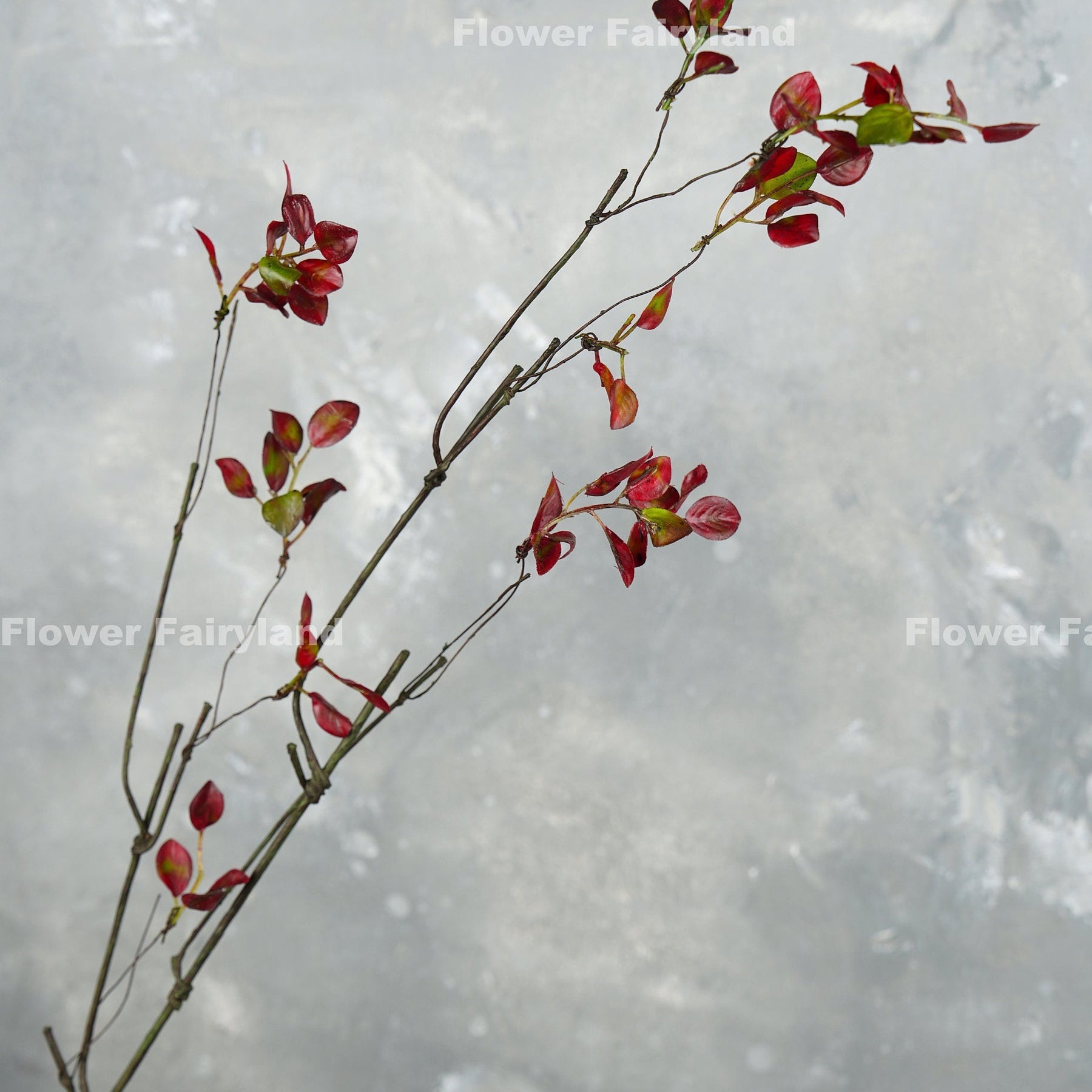 39 inch decorative leaf branch burgundy square cover