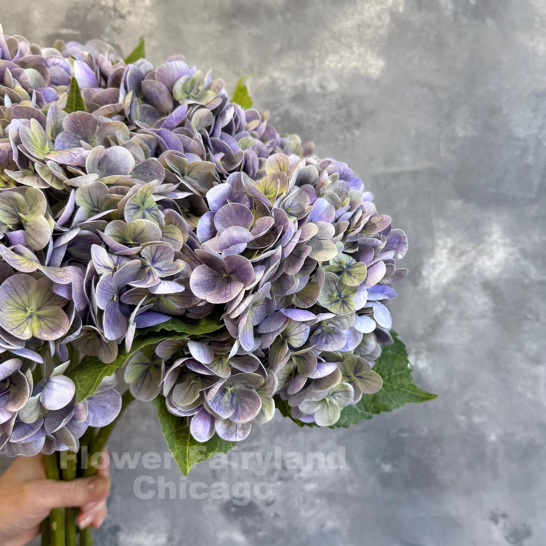 Greenish lavender real touch hydrangea stem