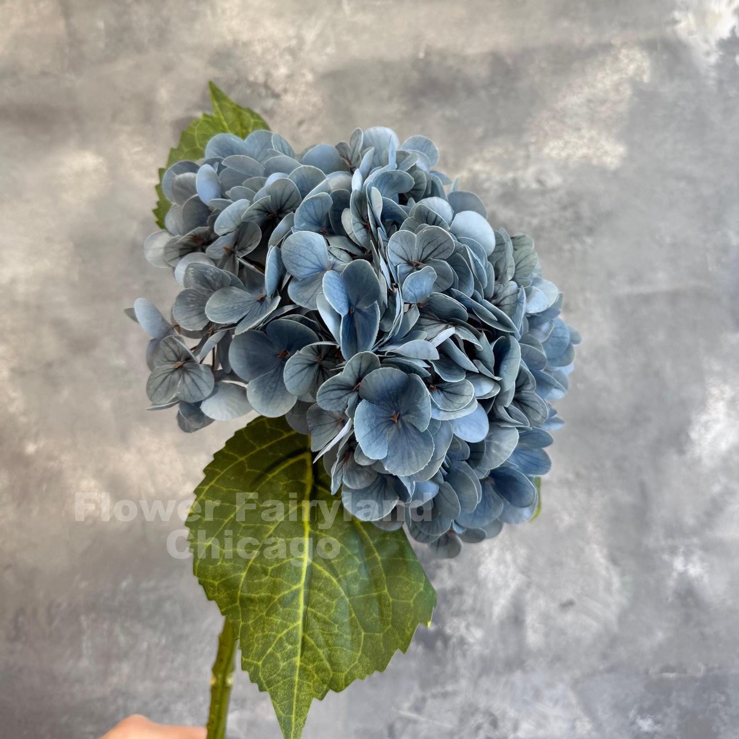 Dark dusty blue hydrangea styling