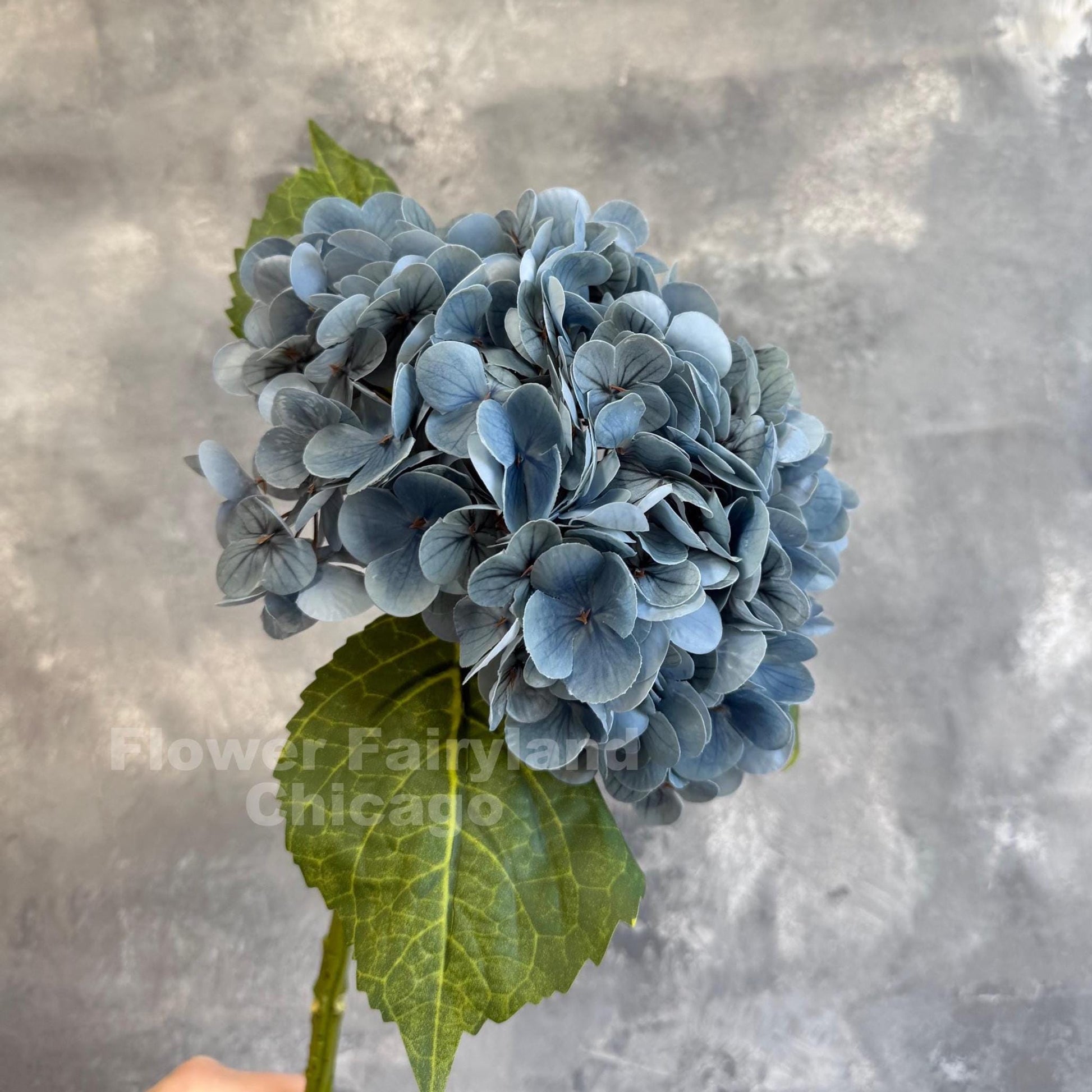 Dark dusty blue hydrangea styling