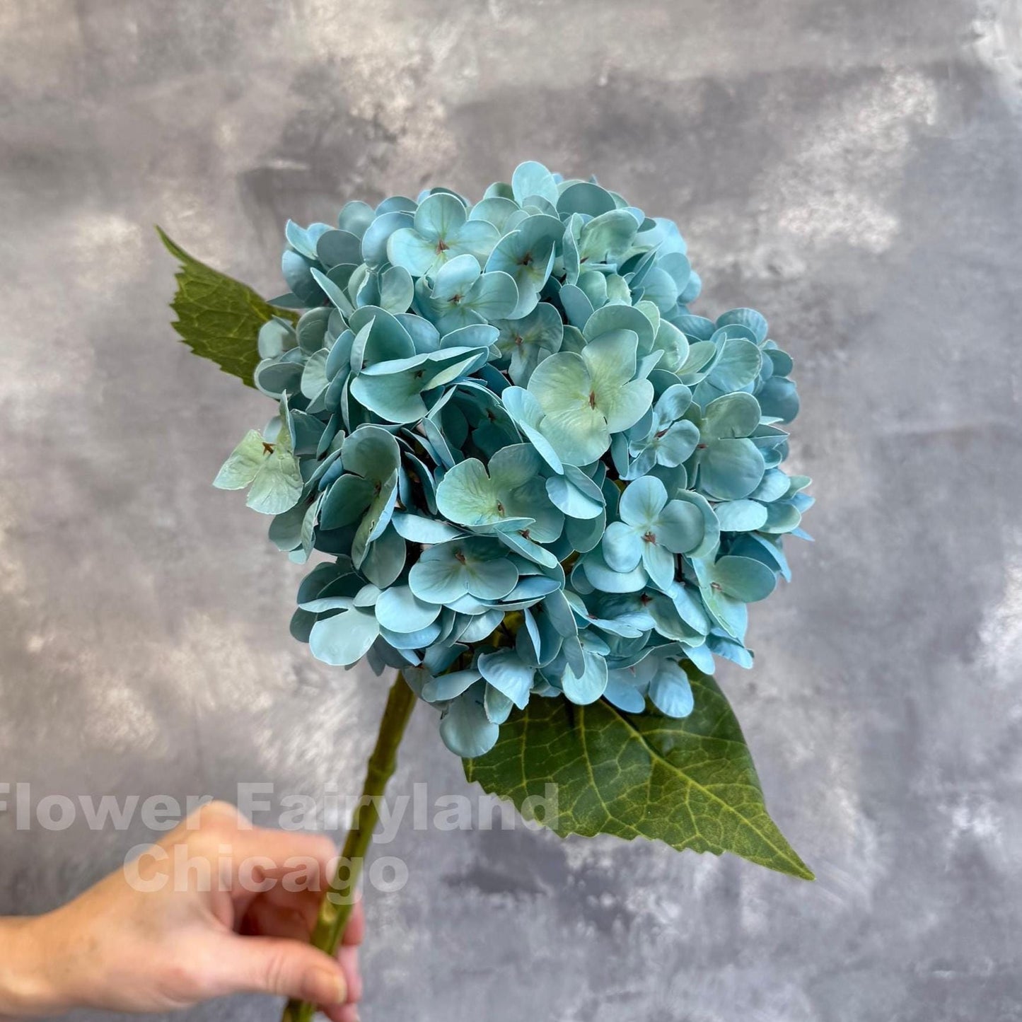 Turquoise real touch hydrangea stem