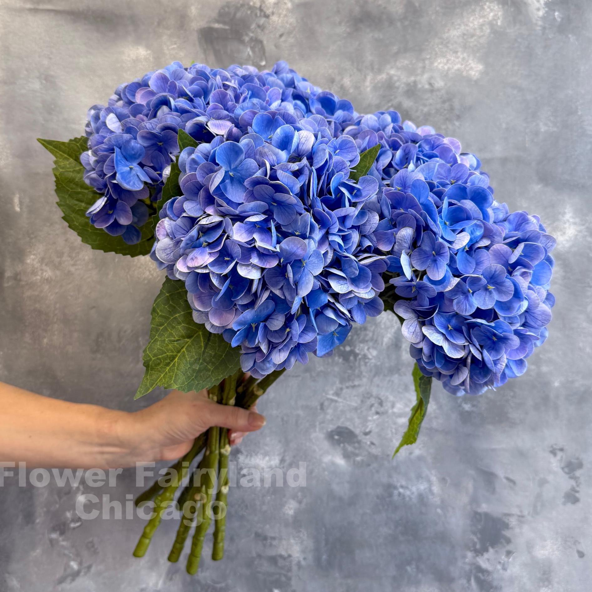 Blue violet hydrangea styling
